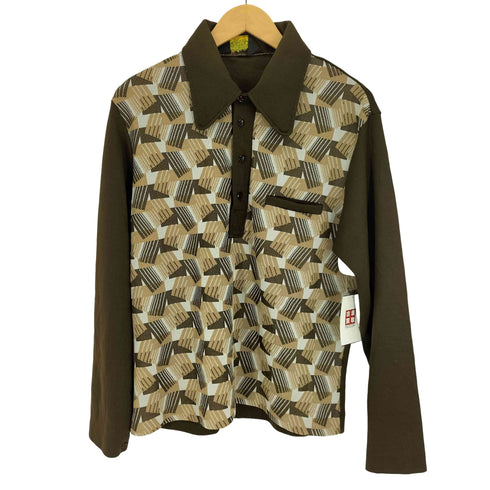 palermo 総柄 ロングスリーブ ポロシャツ メンズ import:XL