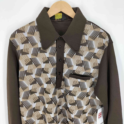 palermo 総柄 ロングスリーブ ポロシャツ メンズ import:XL
