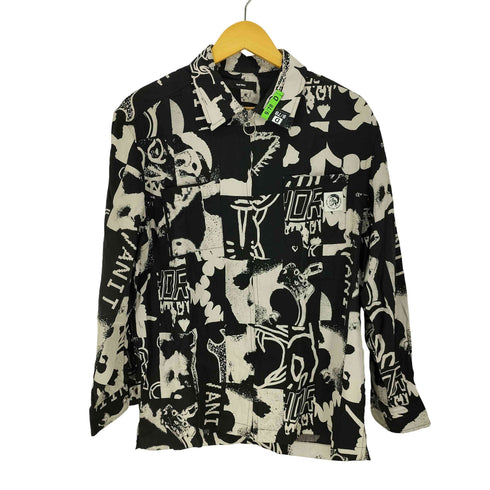 ディーゼル DIESEL S-KRUTZ 総柄 リングジップ 総柄 シャツジャケット メンズ import:XS