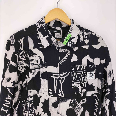 ディーゼル DIESEL S-KRUTZ 総柄 リングジップ 総柄 シャツジャケット メンズ import:XS
