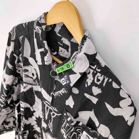 ディーゼル DIESEL S-KRUTZ 総柄 リングジップ 総柄 シャツジャケット メンズ import:XS