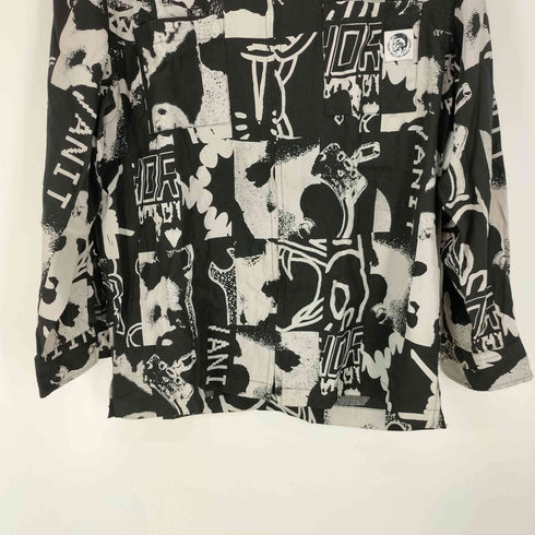 ディーゼル DIESEL S-KRUTZ 総柄 リングジップ 総柄 シャツジャケット メンズ import:XS