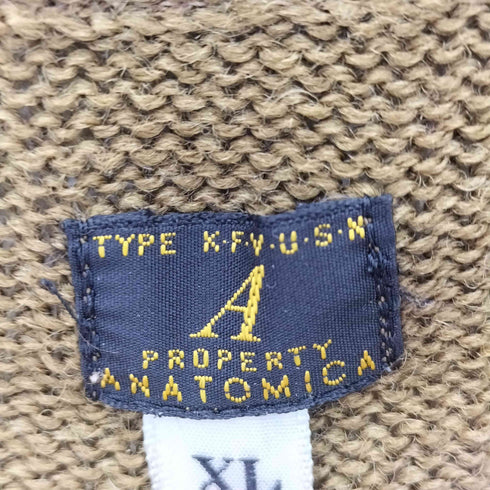 アナトミカ ANATOMICA 日本製 Vネック ウールニットセーター メンズ XL