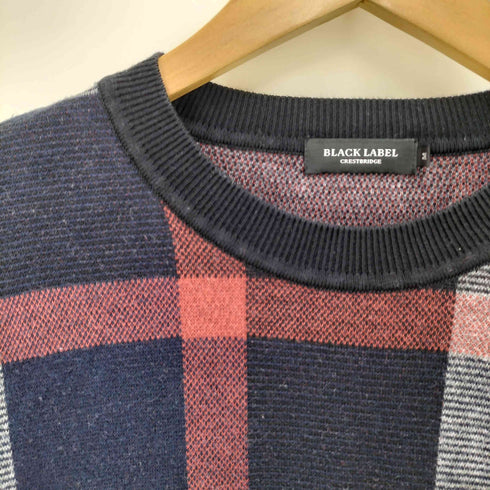 ブラックレーベルクレストブリッジ BLACK LABEL CRESTBRIDGE チェック柄 クルーネックニット メンズ JPN:M