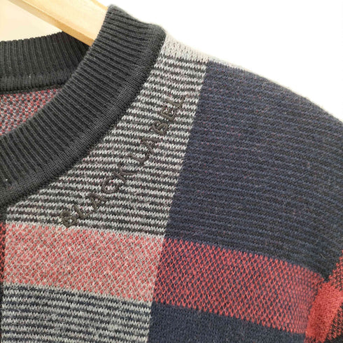 ブラックレーベルクレストブリッジ BLACK LABEL CRESTBRIDGE チェック柄 クルーネックニット メンズ JPN:M