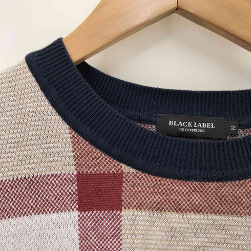 ブラックレーベルクレストブリッジ BLACK LABEL CRESTBRIDGE チェック柄 クルーネックニット メンズ JPN:M