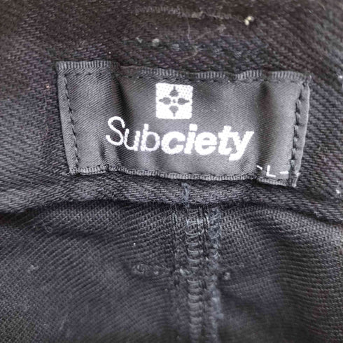 サブサエティ Subciety 00S ロゴ刺繍 紙パッチ ストレート デニムパンツ Y2K メンズ JPN:L