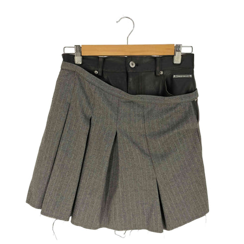 プランクプロジェクト PRANK PROJECT 24AW Faux Leather Combo Pleats Mini Skirt レディース FREE