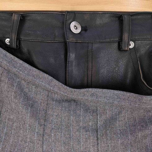 プランクプロジェクト PRANK PROJECT 24AW Faux Leather Combo Pleats Mini Skirt レディース FREE