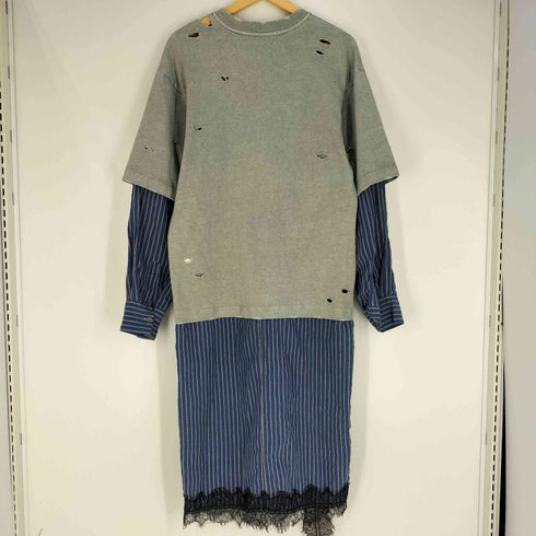 プランクプロジェクト PRANK PROJECT 24SS ダメージTレイヤードシャツワンピ / Damaged Tee Layered Shirt One Piece レディース FREE