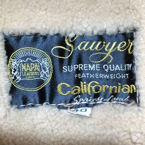 Sawyer of Napa 70-80S シアリング ムートン コート 木目ボタン メンズ US:40