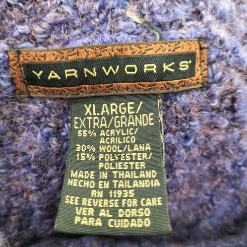 YARNWORKS アクリル ウール ポリ ミックスファブリック ロールネック メランジ ニット セーター メンズ import:XL