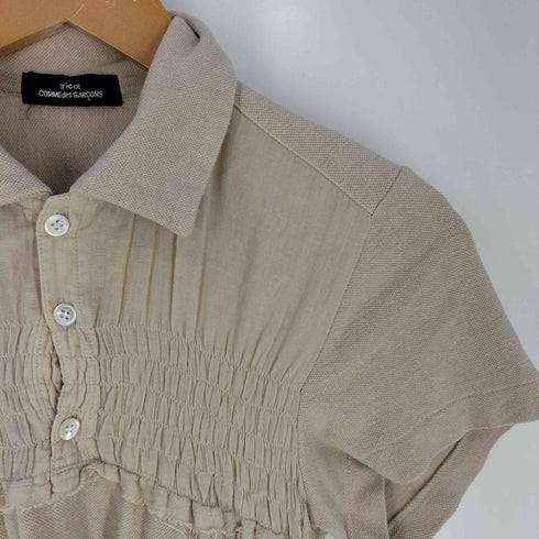 トリココムデギャルソン tricot COMME des GARCONS AD2007 08SS フリル タック S/S ポロシャツ レディース