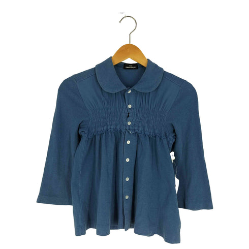 トリココムデギャルソン tricot COMME des GARCONS AD2007 08SS フリル タック L/S ポロシャツ レディース