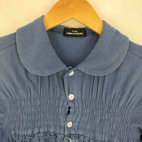 トリココムデギャルソン tricot COMME des GARCONS AD2007 08SS フリル タック L/S ポロシャツ レディース