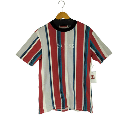 ゲス GUESS 90S ロゴ刺繍 ストライプ S/S Tシャツ メンズ import:S