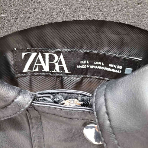 ザラ ZARA フェイクレザー コーティング ジャケット レディース import:L