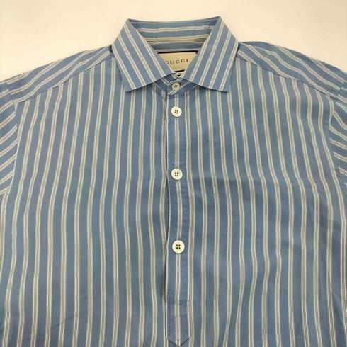 グッチ GUCCI 18SS ミケーレ期 イタリア製 ストライプ プルオーバー シャツ メンズ EUR:48