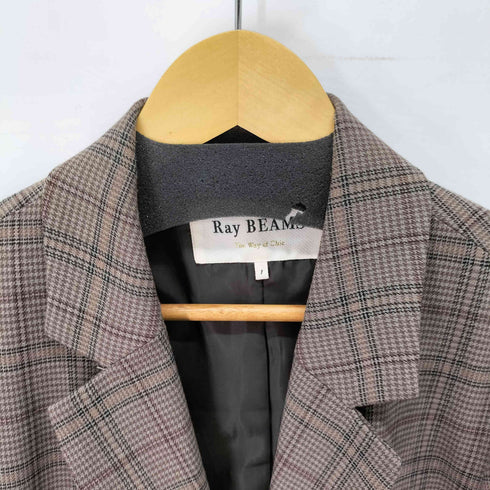 レイビームス Ray BEAMS チェック ベルテッド 4ボタン ダブル ジャケット レディース JPN:1