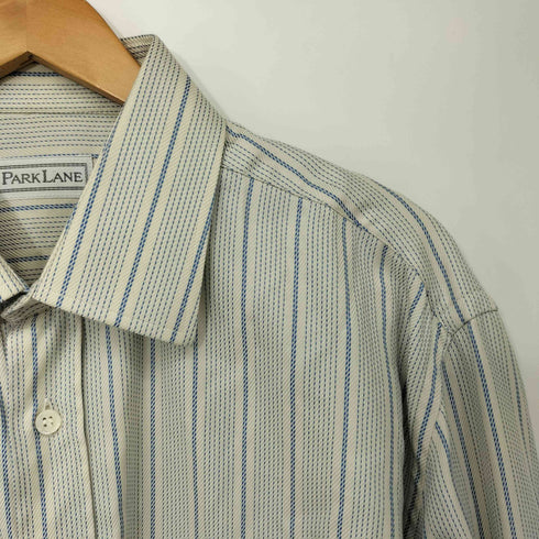 PARK LANE イタリア製 コットン ストライプ ワイドカラー L/S シャツ メンズ JPN:42