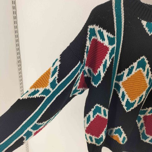ピエールカルダン pierre cardin 90-00s リネン混 コットン総柄ニット メンズ M