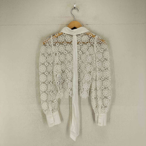 ザラ ZARA 花柄クロップドレースシャツ レディース S