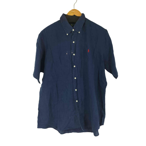 ラルフローレン RALPH LAUREN ミニポニー刺繍 S/S リネンシャツ メンズ import:XL