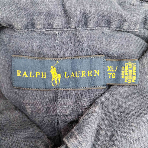 ラルフローレン RALPH LAUREN ミニポニー刺繍 S/S リネンシャツ メンズ import:XL
