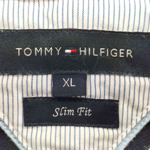 トミーヒルフィガー TOMMY HILFIGER SLIM FIT エンブレム刺繍 ナンバリング S/S ポロシャツ メンズ import:XL