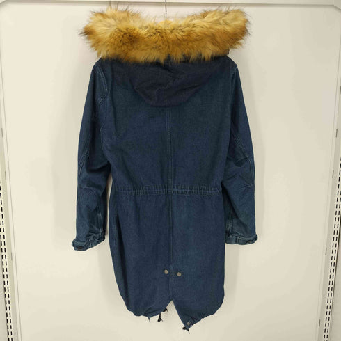 ジーアールエヌ grn ファー ライナー付き デニム モッズ コート メンズ import:M