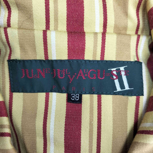 JuneJulyAugust ストライプ ジップアップベスト レディース JPN:38