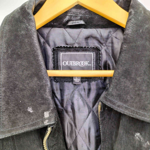 アウトブルック OUTBROOK 00s 裏地キルティング スエード 中綿 ジップアップブルゾン メンズ import:L