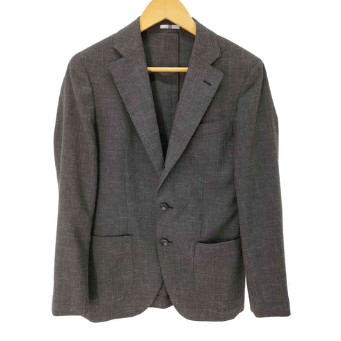 スーツセレクト SUIT SELECT 3B ノッチドラペル 本切羽 リネン混 テーラードジャケット かすり メンズ A4