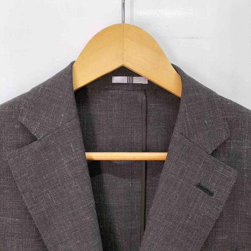スーツセレクト SUIT SELECT 3B ノッチドラペル 本切羽 リネン混 テーラードジャケット かすり メンズ A4
