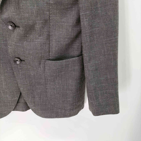 スーツセレクト SUIT SELECT 3B ノッチドラペル 本切羽 リネン混 テーラードジャケット かすり メンズ A4