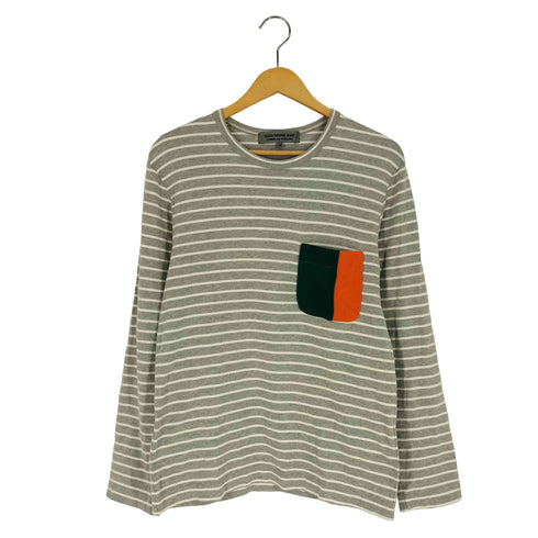 グッドデザインショップコムデギャルソン GOOD DESIGN SHOP COMME des GARCONS AD2016 異素材 ポケット 切替 ボーダー L/S クルーネック Tシャツ レディース JPN:M