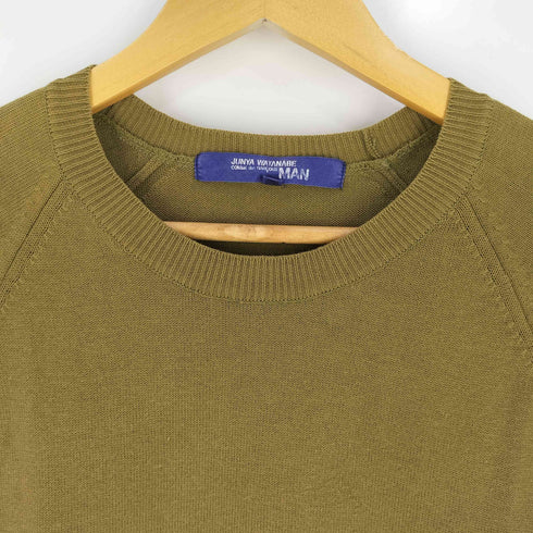 ジュンヤワタナベコムデギャルソンマン JUNYA WATANABE COMME des GARCONS MAN AD2003 04SS JWCO GMAN 刺繍 クロップド クルーネック ニットセーター メンズ JPN:S