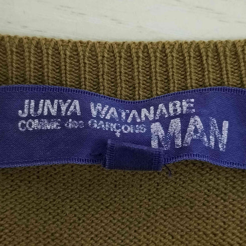 ジュンヤワタナベコムデギャルソンマン JUNYA WATANABE COMME des GARCONS MAN AD2003 04SS JWCO GMAN 刺繍 クロップド クルーネック ニットセーター メンズ JPN:S