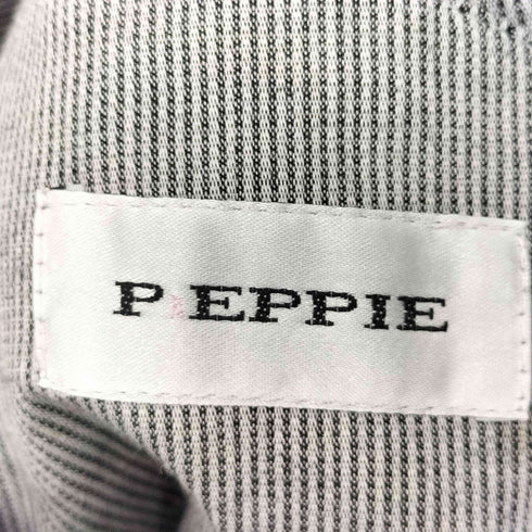peppie コットン ノッチドラペル ストライプ 2Bテーラードジャケット メンズ LL
