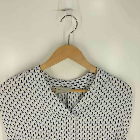 ユナイテッドアローズ UNITED ARROWS P/サテン Vネック フレンチスリーブ ブラウス レディース JPN:38