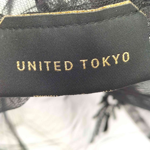 ユナイテッドトウキョウ UNITED TOKYO 総柄デザイン刺繍 ボウタイ シアーTシャツ レディース FREE