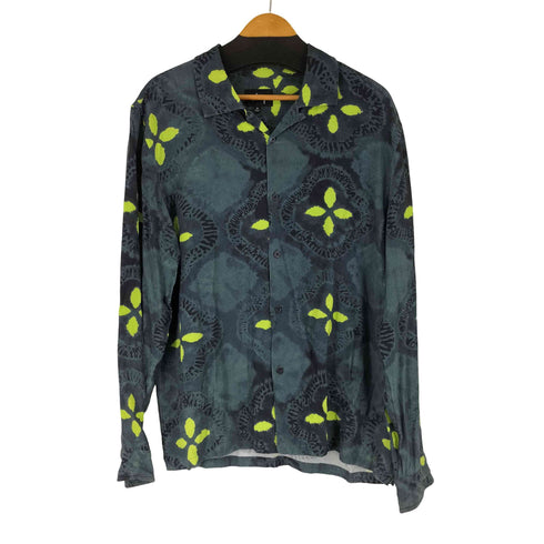 ステューシー Stussy 総柄 L/S レーヨン開襟シャツ メンズ import:M
