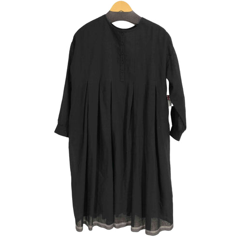 MAISON DE SOIL ウールプリーツ切替 L/S バンドカラーワンピース レディース I