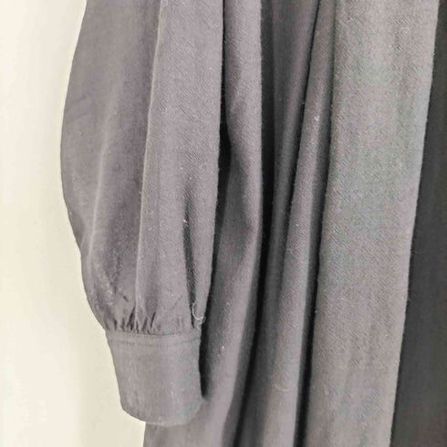 MAISON DE SOIL ウールプリーツ切替 L/S バンドカラーワンピース レディース I