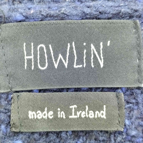 アイルランド製 ウール カラー切替 クルーネックニット メンズ import:M