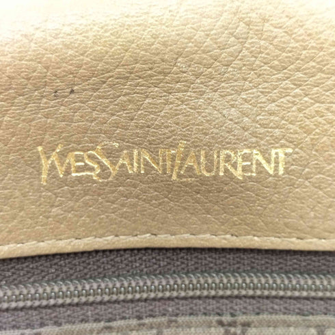 イヴサンローラン Yves Saint Laurent ステッチ ロゴ型押し レザー クラッチバッグ レディース