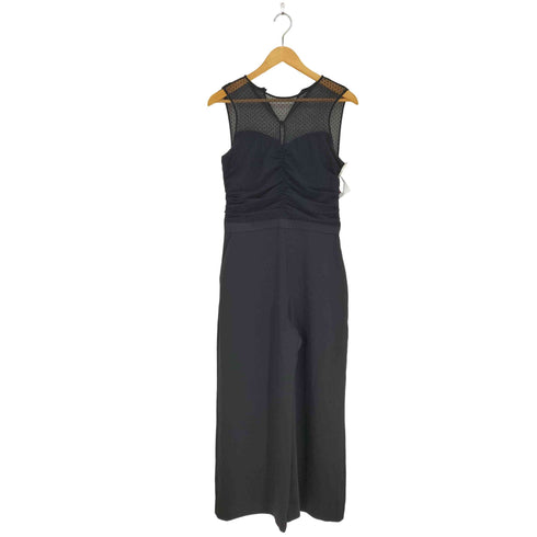 ザラ ZARA ドット柄レース切替ジャンプスーツ レディース M