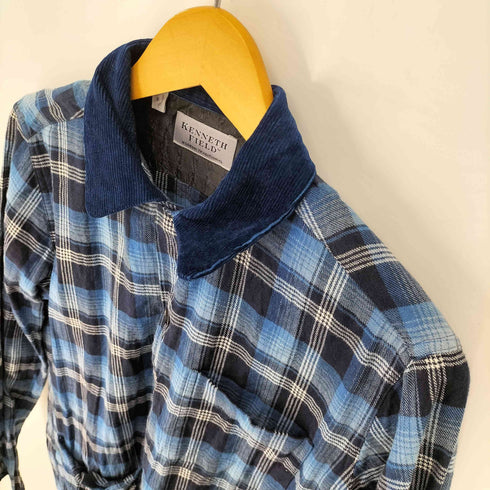 ケネスフィールド KENNETH FIELD 日本製 コーデュロイ切替 L/S チェック シャツ メンズ JPN:S