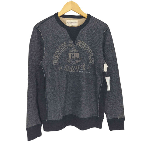 デニムアンドサプライラルフローレン DENIM&SUPPLY RALPH LAUREN 2トーン 前Vガゼット 3段 クルーネックスウェット メンズ JPN:M