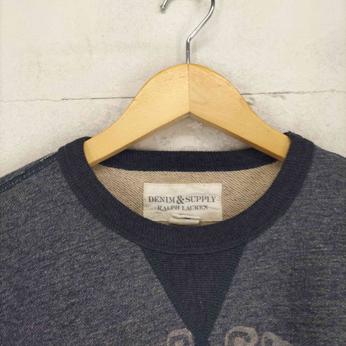 デニムアンドサプライラルフローレン DENIM&SUPPLY RALPH LAUREN 2トーン 前Vガゼット 3段 クルーネックスウェット メンズ JPN:M
